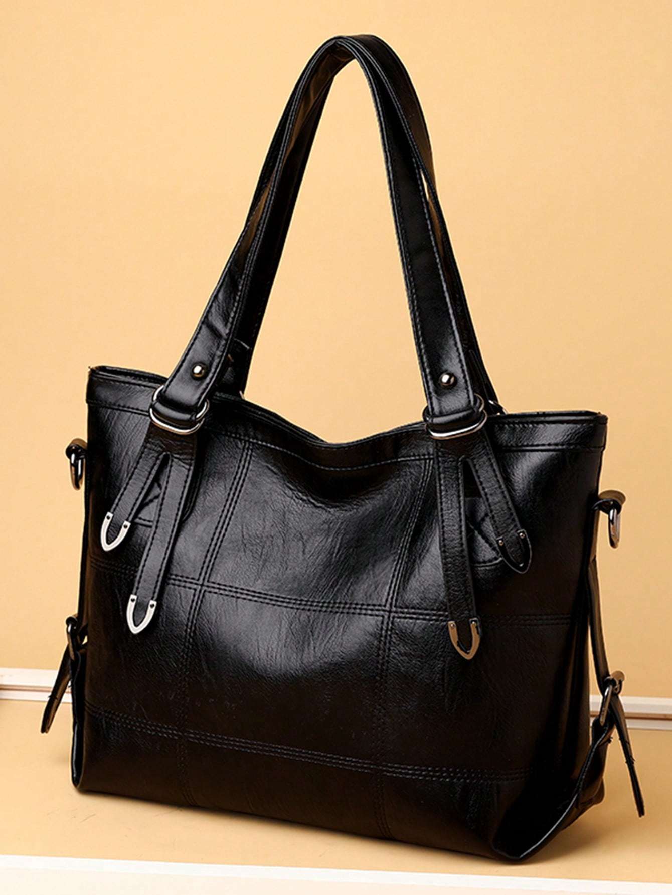 Minimalist Tote Bag Double Handle Solid Color Large Capacity, Lightweight, Portable, Business Casual, Suitable For Teen Girls Women College Students, Rookies & White-Collar Workers, Perfect For Back T